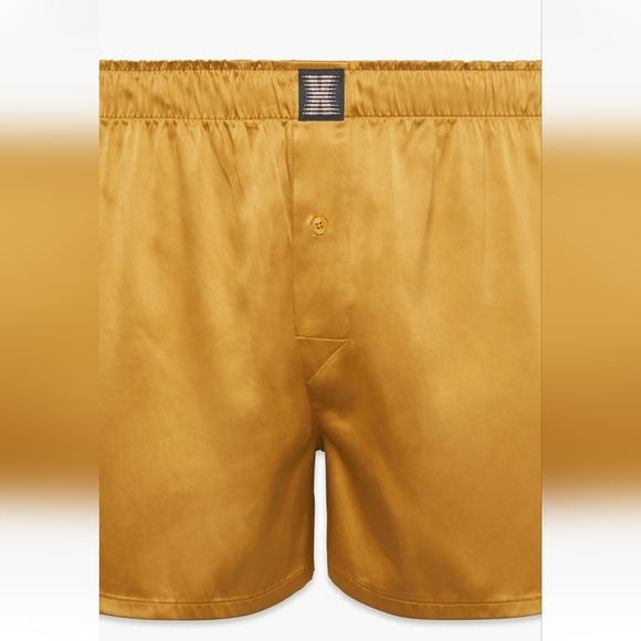 NWT Savage X Fenty By Rihanna satin boxers in spiced yellow size small - Picture 4 of 5